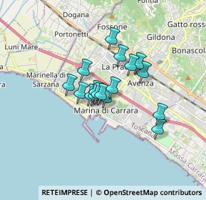Mappa Via Capitano Michele Fiorillo, 54036 Marina di Carrara MS, Italia (1.10824)
