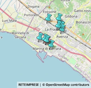 Mappa Via Capitano Michele Fiorillo, 54036 Marina di Carrara MS, Italia (1.09273)