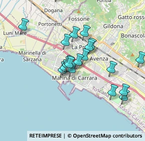 Mappa Via Capitano Michele Fiorillo, 54036 Marina di Carrara MS, Italia (1.626)