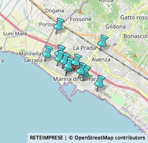 Mappa Via Capitano Michele Fiorillo, 54036 Marina di Carrara MS, Italia (1.00583)