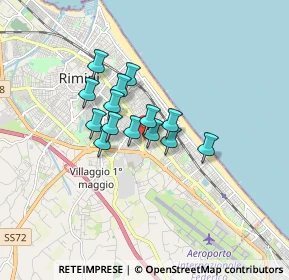 Mappa Via Olindo Guerrini, 47924 Rimini RN, Italia (1.10857)