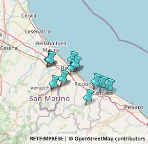 Mappa Via Olindo Guerrini, 47924 Rimini RN, Italia (9.80692)