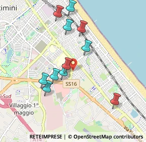 Mappa Via Olindo Guerrini, 47924 Rimini RN, Italia (0.92545)