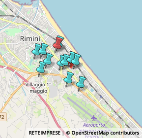 Mappa Via Giuseppe Luigi Lagrangia, 47924 Rimini RN, Italia (1.13167)