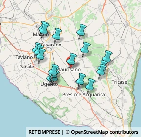 Mappa 73056 Taurisano LE, Italia (6.77)