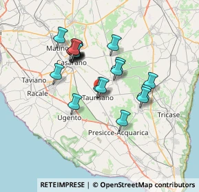 Mappa 73056 Taurisano LE, Italia (6.5105)