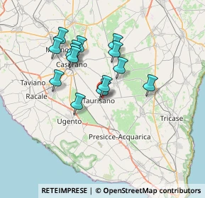 Mappa SP374, 73056 Taurisano LE, Italia (6.55143)