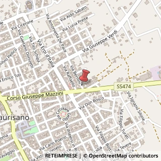 Mappa Via Gian Lorenzo Bernini, 8, 73056 Taurisano LE, Italia, 73056 Taurisano, Lecce (Puglia)