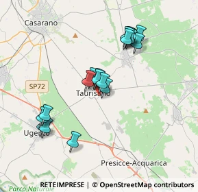 Mappa Via Dispersi in Russia, 73056 Taurisano LE, Italia (3.65444)