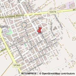 Mappa Viale Eroi D'Italia, 87, 73056 Taurisano, Lecce (Puglia)
