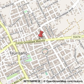 Mappa Corso Giuseppe Mazzini, 117, 73056 Taurisano, Lecce (Puglia)