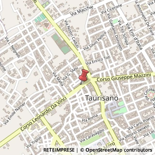 Mappa Via Leonardo da Vinci, 52, 73056 Taurisano, Lecce (Puglia)