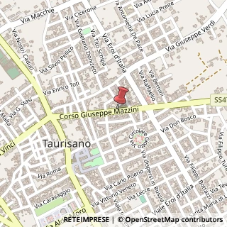 Mappa Corso Giuseppe Mazzini, 107, 73056 Taurisano LE, Italia, 73056 Taurisano, Lecce (Puglia)