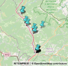 Mappa 54028 Villafranca in Lunigiana MS, Italia (7.2895)