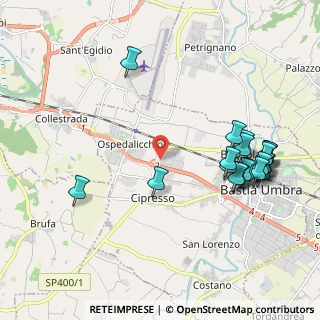 Mappa Ospedalicchio, 06083 Bastia Umbra PG, Italia (2.411)