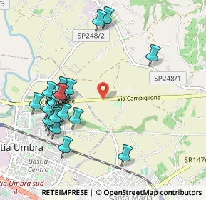 Mappa Via Campiglione, 06081 Assisi PG, Italia (1.123)