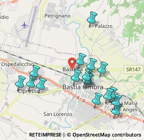 Mappa Via Mafalda di Savoia, 06083 Bastia Umbra PG, Italia (2.08353)