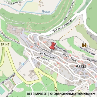 Mappa Via San Francesco, 8F, 06081 Assisi, Perugia (Umbria)
