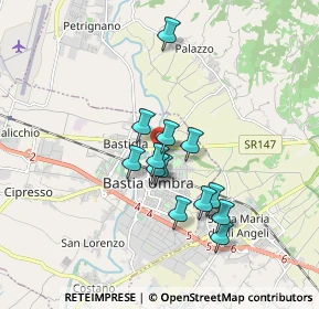Mappa Via Gubbio, 06083 Bastia Umbra PG, Italia (1.43308)