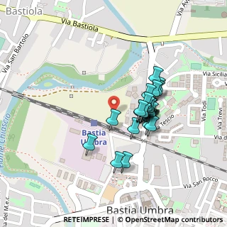 Mappa Via S. Costanzo, 06083 Bastia Umbra PG, Italia (0.175)