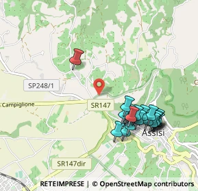 Mappa Via Piombino, 06081 Assisi PG, Italia (1.054)