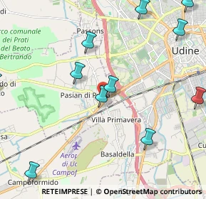 Mappa Via Beorchia, 33037 Pasian di Prato UD, Italia (2.63636)