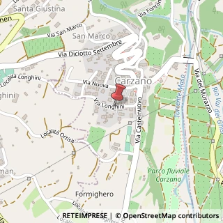 Mappa Via longhini 9, 38050 Carzano, Trento (Trentino-Alto Adige)