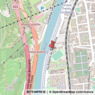 Mappa Via Roberto da Sanseverino, 29, 38122 Trento, Trento (Trentino-Alto Adige)
