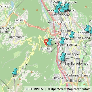 Mappa Via del Ronco d'Andrea, 38123 Sardagna TN, Italia (2.83231)