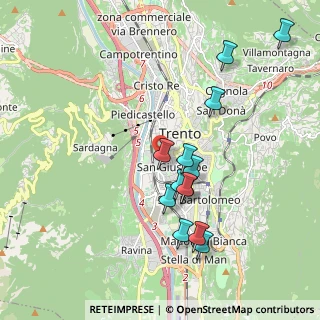 Mappa Via Giuseppe Giusti, 38122 Trento TN, Italia (1.84385)