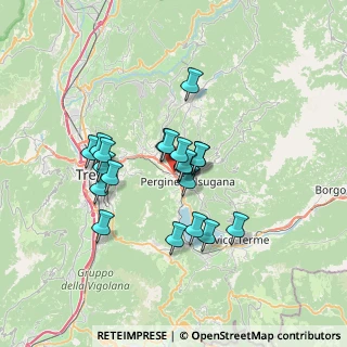 Mappa Centro commerciale Ponte Regio loc. Fratte, 38057 Pergine Valsugana TN, Italia (5.4075)
