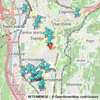 Mappa Piazza Vicenza, 38122 Trento TN, Italia (1.28684)