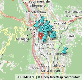 Mappa Via Giusti, 38122 Trento TN, Italia (0.89133)