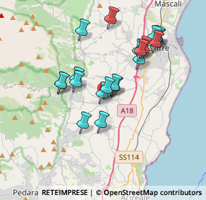 Mappa Via Martoglio, 95010 Santa Venerina CT, Italia (3.6895)