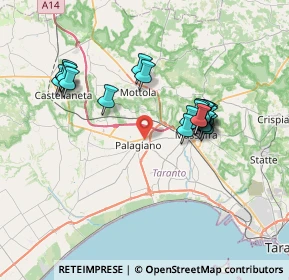 Mappa Via Arturo Toscanini, 74019 Palagiano TA, Italia (7.2225)