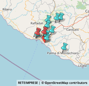 Mappa Via Guido Cantelli, 92100 Villaggio Mosè AG, Italia (9.61)