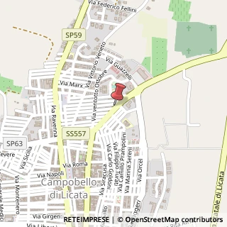 Mappa Via Guglielmo Marconi, 105, 92023 Campobello di Licata, Agrigento (Sicilia)