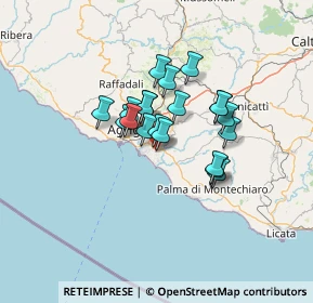 Mappa Via Michele Lizzi, 92100 Villaggio Mosè AG, Italia (10.46)