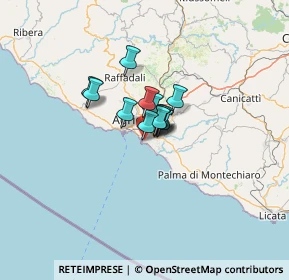 Mappa Via dei Salici, 92100 Villaggio Mosè AG, Italia (6.68154)