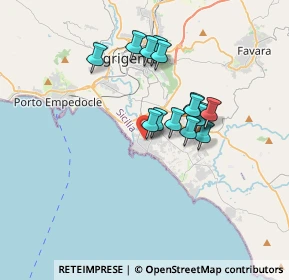 Mappa Via dei Salici, 92100 Villaggio Mosè AG, Italia (3.09133)