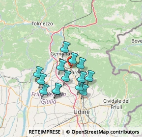 Mappa Piazza Ferdinando Urli, 33010 Magnano in Riviera UD, Italia (10.72143)