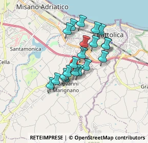 Mappa Via dei Mare, 47842 San Giovanni In Marignano RN, Italia (1.303)