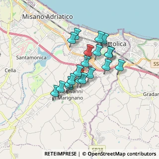 Mappa Via delle Rose, 47842 San Giovanni In Marignano RN, Italia (1.2975)