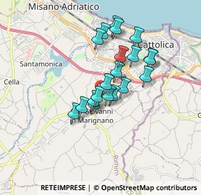 Mappa Via Ticino, 47842 San Giovanni In Marignano RN, Italia (1.3635)