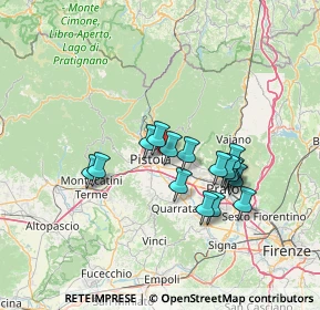 Mappa Via Bartolomeo Sestini, 51100 Pistoia PT, Italia (12.13375)
