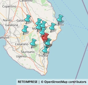 Mappa Via S. Leonardo, 73038 Spongano LE, Italia (9.93615)