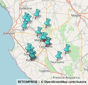 Mappa Via Pineta, 73042 Casarano LE, Italia (6.65529)