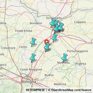 Mappa A13 Bologna - Padova, 44028 Poggio Renatico FE, Italia (11.6025)