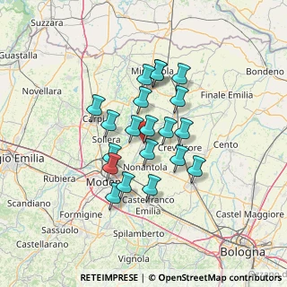 Mappa Via Canale Naviglio, 41030 Bomporto MO, Italia (10.6895)