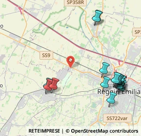 Mappa Via De Chirico, 42124 Reggio nell'Emilia RE, Italia (5.20167)